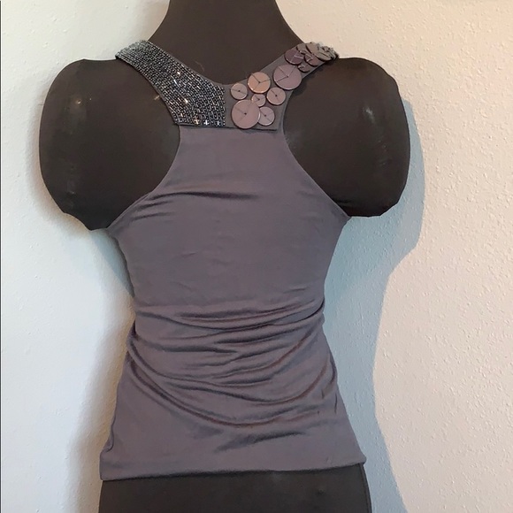 Beaded ‘S Max Mara Tank Top - Pre-owned, S, Grey - Picture 3 of 10